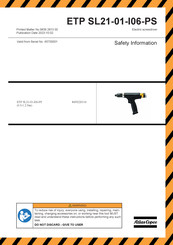 Atlas Copco ETP SL21-01-I06-PS Información Seguridad