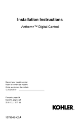 Kohler Anthem+ K-28214-ASC-CP Instrucciones De Instalación