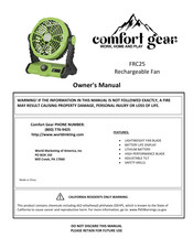 comfort gear FRC25 Manual Del Usuario