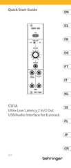 Behringer CU1A Guia De Inicio Rapido