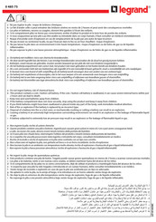 Legrand 0 485 75 Manual Del Usuario