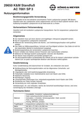 Konig & Meyer AC 7001 SP 3 Instrucciones De Uso