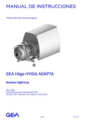 GEA Hilge HYGIA ADAPTA Manual De Instrucciones