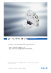 KROHNE OPTITEMP TT 11 C/R Hoja De Datos Técnica