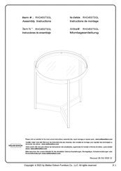 Walker Edison RHO45STSGL Instrucciones De Ensamblaje