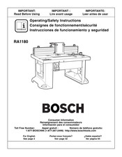 Bosch RA1180 Instrucciones De Funcionamiento Y Seguridad