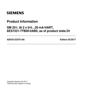 Siemens 6ES7331-7TB00-0AB0 Manual De Instrucciones