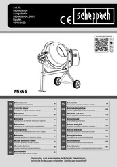 Scheppach Mix65 Traduccion Del Manual De Instrucciones Originale