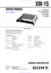 Sony XM-1S Manual De Servicio