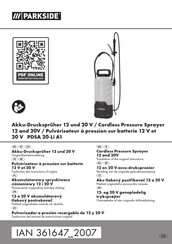 Parkside PDSA 20-Li A1 Traduccion Del Manual De Instrucciones Originale