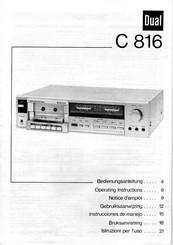 Dual C 816 Instrucciones De Manejo