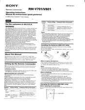 Sony RM-V701 Manual De Instrucciones