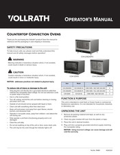 Vollrath COV-208240-FS Manual Del Operador