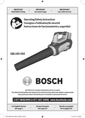 Bosch GBL18V-450 Professional Instrucciones De Funcionamiento Y Seguridad