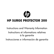 HP SURGE PROTECTOR 200 Instrucciones E Información De Garantía