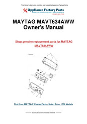 Maytag MAVT634AWW Guia Del Usuario