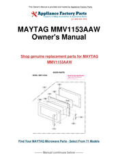 Maytag MMV1153AAW Guía De Uso Y Cuidado