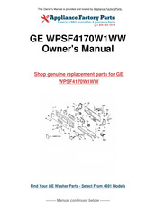 GE Profile Performance WPSF4170W1WW Manual Del Propietário