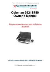 Coleman 9921B Serie Instrucciones De Uso