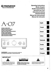 Pioneer A-07 Manual De Instrucciones