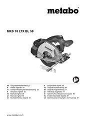 Metabo MKS 18 LTX BL 58 Manual Original