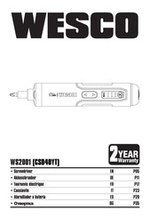 Wesco CSD40YT Manual Original