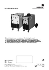 Saf-Fro FILCORD 303C Instrucciones De Seguridad, Empleo Y Mantenimiento