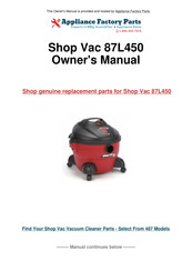 Shop-Vac 87L450 Manual Del Usuario