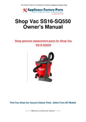 Shop-Vac SS16-SQ550 Manual Del Usuario