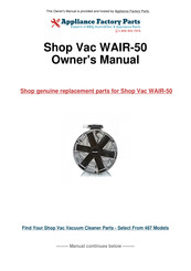 Shop-Vac WAIR-50 Manual Del Usuario