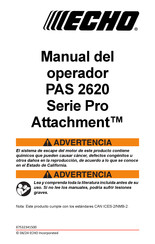 Echo Pro Attachment Serie Manual Del Operador