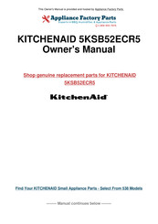 KitchenAid Ultra Power 5KSB52ECR5 Instrucciones Y Recetas