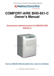 Heat Controller Comfort-Aire BHD-651 Manual Del Propietário