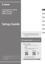 Canon imageCLASS LBP122dw Guía De Configuración