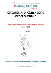 KitchenAid KSB540ER0 Instrucciones