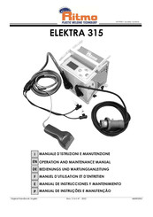 Ritmo ELEKTRA 315 110V Manual De Instrucciones Y Mantenimiento