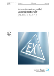 Endress+Hauser Gammapilot FMG50 Instrucciones De Seguridad