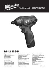 Milwaukee M12 BSD-0 Manual Original