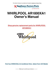 Whirlpool AR1800XA1 Guía Para Instalación Y Uso