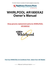 Whirlpool AR1800XA2 Guía Para Instalación Y Uso