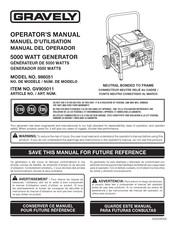 Gravely GV905011 Manual Del Operador