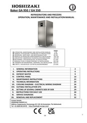 Hoshizaki Baker GA 550 Manual De Operación, Mantenimiento E Instalación