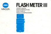 Minolta FLASH METER III Manual De Instrucciones