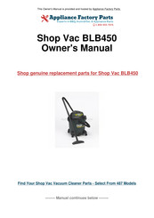 Shop-Vac BLB450 Manual Del Usuario