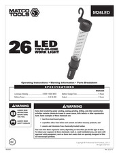 Matco Tools M26LED Instrucciones De Operación