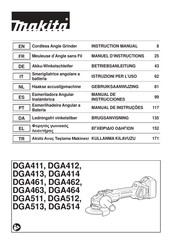 Makita DGA513ZJ Manual De Instrucciones