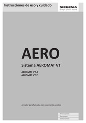 Siegenia AEROMAT VT A Instrucciones De Uso Y Cuidado