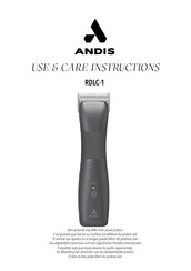 Andis RDLC-1 Instrucciones De Uso Y Cuidado