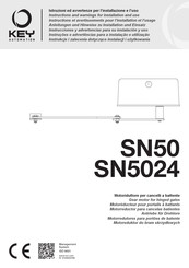 Key Automation 900SN50SX Instrucciones Y Advertencias Para Su Instalación Y Uso