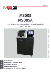 MSG Equipment MS005 Manual De Usuario